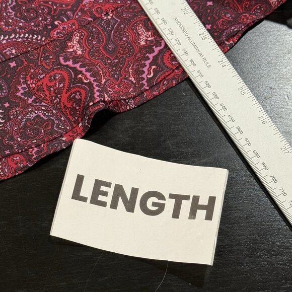 Y2K LOFT Babydoll Womens Size 12 Burgundy Paisley Romance Satin Ruffle Cami Top - Picture 10 of 10
